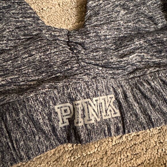 PINK Ultimate Charcoal Gray Halter Sports Bra Light Support Large - Picture 3 of 8